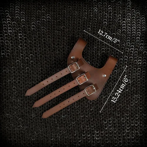 Vista 7 de Cinturón medieval con vaina para espada aventurero con soporte de cuero para espada universal, espada larga, cutlass