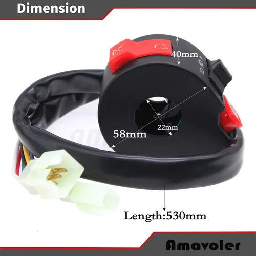 Vista 2 de Conjunto de interruptor de luz de arranque izquierdo, 8 cables, 3 funciones, enchufe macho apto para 50cc 70 cc 90cc 110 cc 125cc 150cc ATV Quad 4