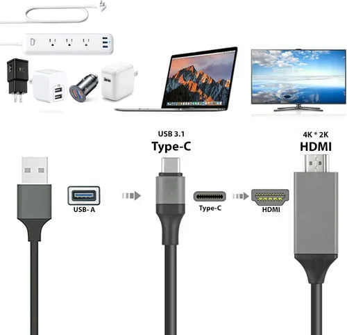 Vista 7 de PRO USB-C HDMI compatible con Your Nothing Ear 1 a 4k con puerto de alimentación, cable de 6 pies a 2160p a 60Hz, cable de 6 pies/6.6 ft