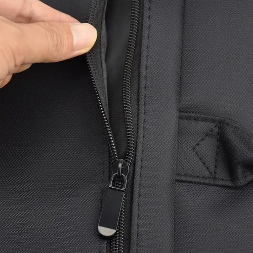 Vista 5 de Bolsa de documentos con asa Oxford impermeable para hombre, bolsa de mano para llevar archivos de papel, color negro