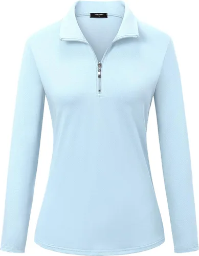 Vista 3 de Vidusou Polo de golf sin mangas para mujer, camisetas deportivas ligeras para tenis