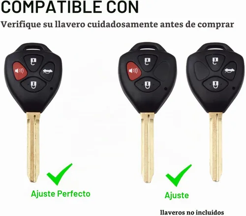 Vista 2 de Funda para llavero para Toyota Camry Rav4 2005-2010 Scion TC 2007-2013 Yaris Avalon 2008-2013 Corolla Venza (negro)