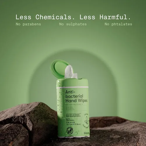 Vista 6 de Biopure Toallitas de manos antibacterianas Fresh Morning Breeze- Toallitas antibacterianas con fórmula de aloe y vitamina E Recipiente