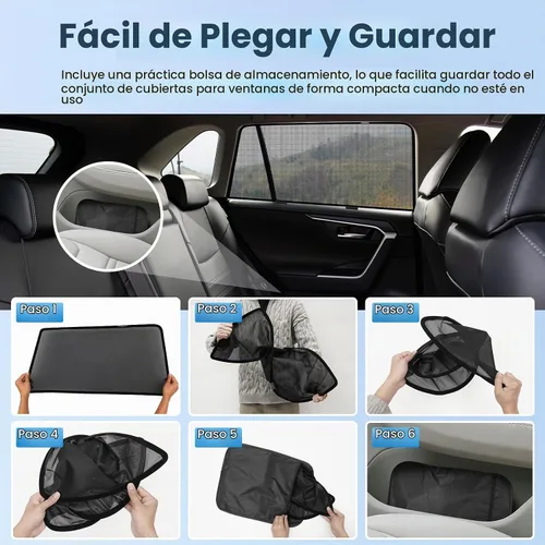 Vista 9 de KUST Persianas de ventana de automóvil para Toyota 4Runner 2011-2023, accesorios de malla transpirable, cubiertas magnéticas de malla transpirable