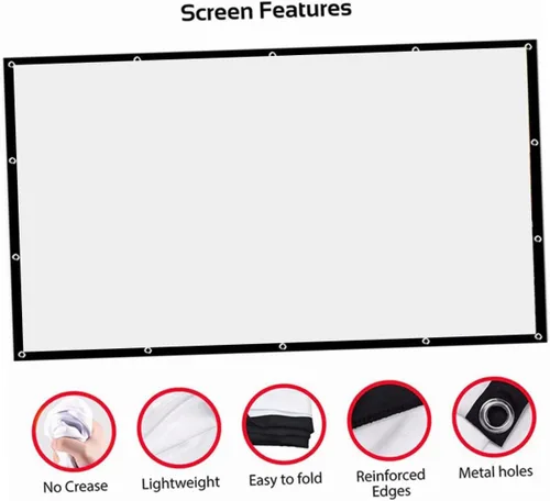 Vista 7 de Foldable Portable Projector Screen for Outdoor Use High-Definition Coating Lightweight Compact Projection Screen for Camping Home Theater