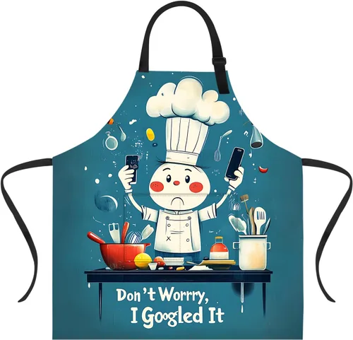 Vista 30 de Delantal divertido con 2 bolsillos para hombres y mujeres, barbacoa, parrilla, delantales con babero ajustable, regalos, cocina, cocina de la cocina