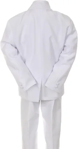Vista 3 de 7pc chaleco dorado pajarita niño bebé niño niño blanco traje formal esmoquin S-20