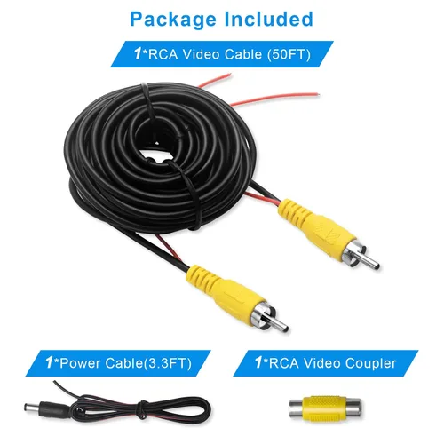Vista 7 de LBW Cable de video RCA para cámara de respaldo premium, cámara de estacionamiento de visión trasera trasera con cable de detección