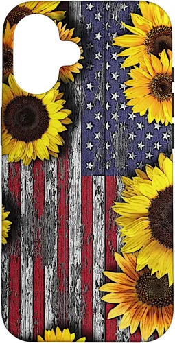 Vista 32 de American Flag with Sunflowers Case for iPhone 17