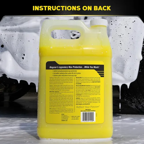 Vista 7 de Meguiar's Ultimate Wash and Wax, jabón y cera de lavado de autos limpia y brilla en un solo paso, brilla y protege con un limpiador de pintura