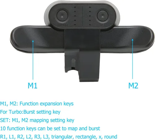 Vista 5 de Diyeeni Paddles for PS4 Controller, 10 Key Back Button Attachment, Controller Paddles for PS4, Plug and Play, Support for Turbo Burst, Programmable