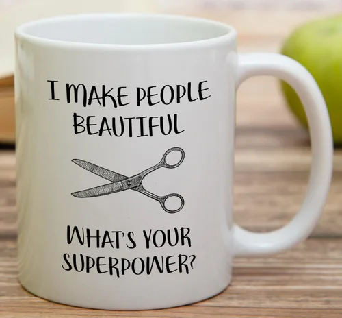 Vista 3 de Retreez Taza divertida – Taza de café de cerámica de 11 onzas con texto en inglés "I Make People Beautiful Hairstylist Hairdresser" de 11 onzas