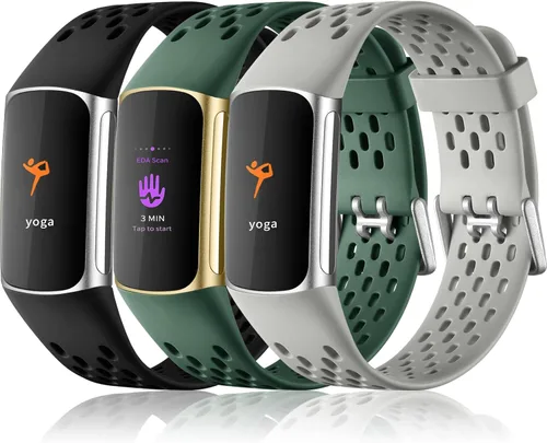 Vista 16 de Maledan Compatible con Fitbit Charge 5/Fitbit Charge 6 bandas para mujeres y hombres, correa deportiva transpirable suave impermeable de repuesto