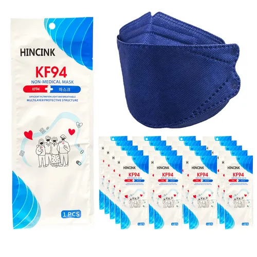Vista 9 de [Paquete de 30] Mascarillas Kf94 negras [empaquetadas individualmente], unisex, máscara de 4 capas, estilo triple plegable para adultos y mayores