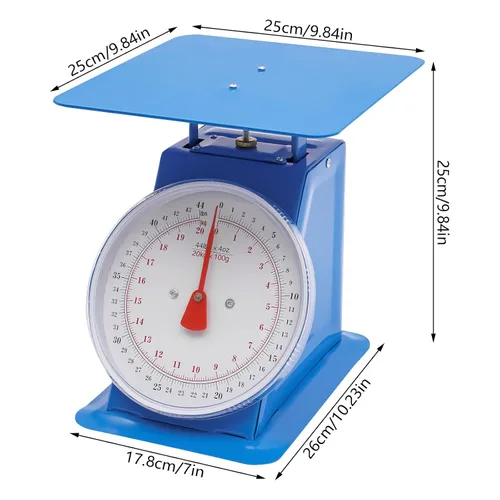 Vista 3 de Báscula de esfera industrial máx. Capacidad de peso 44 libras, báscula de cocina y alimentos de alta precisión, báscula mecánica para cocinas
