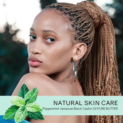Vista 7 de Sunny Isle Aceite de ricino negro jamaicano con mantequilla pura infundida con aceite de menta 4 oz Cuidado natural del cabello y la piel
