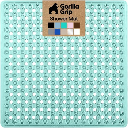 Vista 15 de GORILLA GRIP - Alfombrilla patentada cuadrada para cabina de ducha, alfombrillas pequeñas para el piso de la bañera para duchas de pie, ventosas
