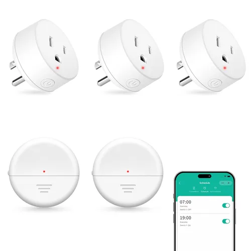 Vista 97 de Remote Switch Outlet,NineLeaf Remote Control Outlet Plug with Switch Wireless On/Off Light Switches Wall Mounted,15A/1500W LED,TUV List,No Wiring
