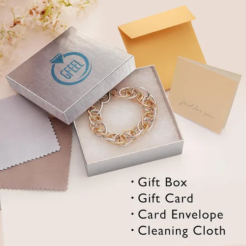 Vista 9 de GFEEL Aretes de trébol de cuatro hojas para mujer, chapados en oro de 18 quilates, de acero inoxidable de la suerte de 4 hojas, joyería de regalo