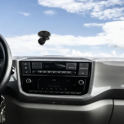 Vista 6 de Soporte de ventosa para cámara de tablero de automóvil con base ajustable de cabeza de bola de 360°, soporte de cámara para espejo retrovisor