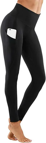 Vista 2 de Leggings de entrenamiento para mujer con bolsillos, cintura alta, levantamiento de glúteos, leggings de yoga, control de abdomen, sin costuras