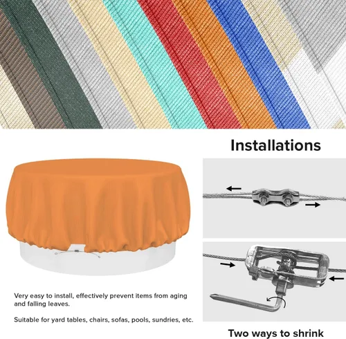 Vista 100 de Fundas para muebles de patio, impermeables, resistentes a los rayos UV, resistentes a los rayos UV, para exteriores, mesa redonda y rectangular