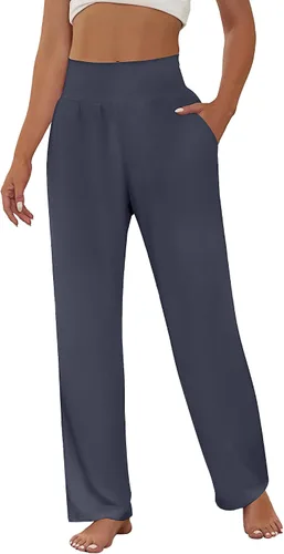 Vista 4 de Neer 3 piezas de pantalones de yoga de pierna ancha para mujer, cómodos, holgados, de cintura alta, pantalones deportivos casuales