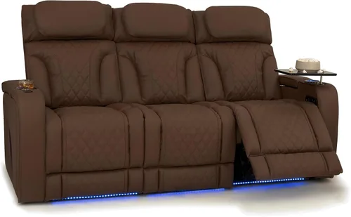 Vista 60 de Seatcraft Luminis 365 - Asiento de cine en casa (fila de 2 biplazas), color carmesí