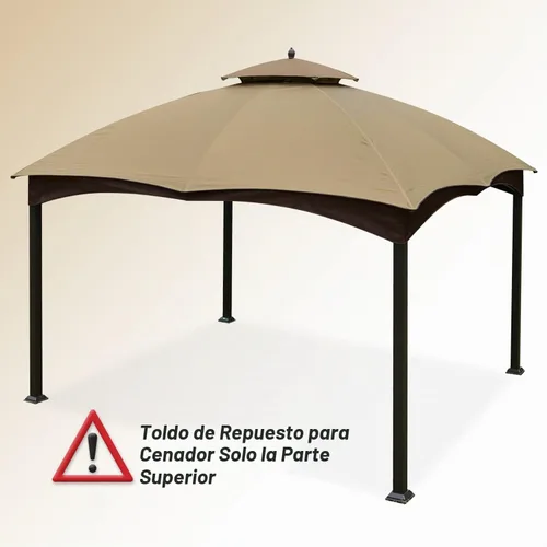 Vista 4 de COOSHADE Toldo Superior de Repuesto para Cenador para Lowe's Allen Roth #GF-12S004B-1(Beige1)
