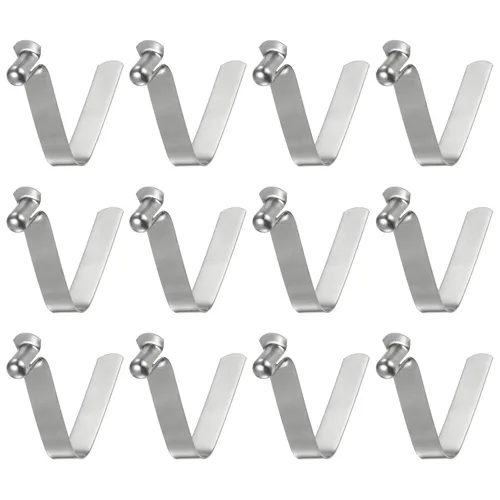 Vista 23 de HARFINGTON 12 unids botón único kayak paleta broche resorte clip 0.630x0.220 in 65Mn resorte acero en forma de V hueco elevación telescópica tubo