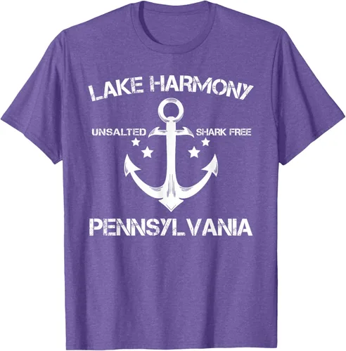 Vista 10 de Playera divertida de Lago Harmony Pennsylvania para acampada o pesca Negro