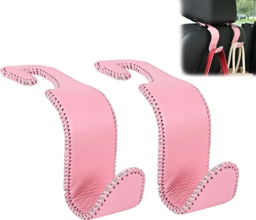 Vista 12 de Amooca - Gancho para reposacabezas de asiento de coche, organizador de almacenamiento universal para bolso de mano, abrigo, cuero con metal