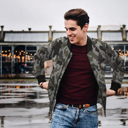 Vista 3 de COOFANDY Men Bomber Jackets Lightweight Windbreaker Jacket Casual Softshell Flight Fashion Winter Fall Coat with Pocket