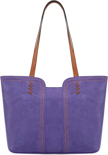 Vista 17 de Montana West Bolso Tote para Mujeres con Asa Superior Bolso de Mano Satchel Ámbar marrón