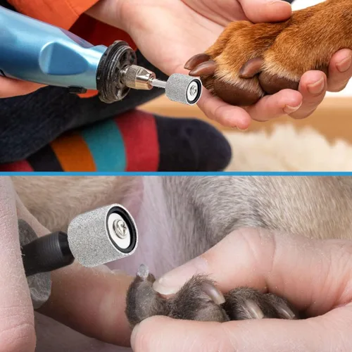 Vista 5 de Molinillo de uñas para mascotas, rueda de diamante, grano 120 y grano 80, bandas de lijado para herramienta Dremel de uñas de mascotas, compatible