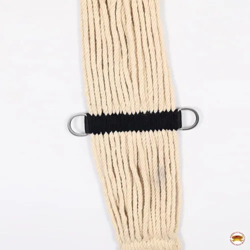 Vista 3 de HILASON Horse Western 27 Strand Double Weave Roper Cinch Off White Correa de circunferencia para silla de montar de espalda de caballos