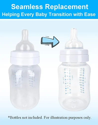 Vista 5 de Boquillas de repuesto compatibles con biberones anticólicos Philips Avent, pezones de silicona suave, flujo 2, 3.3 ft+, flujo lento, sin BPA, apto