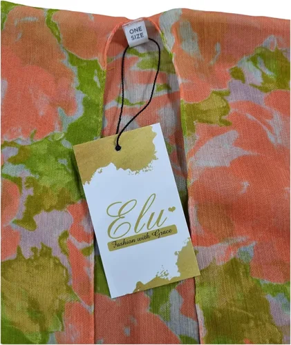 Vista 4 de Elu Cárdigan tipo kimono de playa para mujer, estilo casual, con estampado floral bohemio