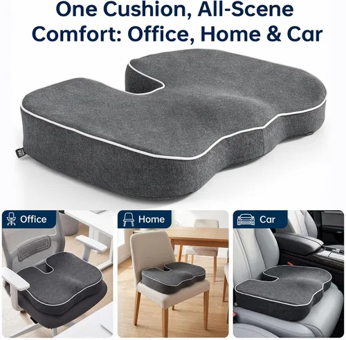 Vista 5 de Seat Cushion,Memory Foam Office Chair Cushion Tailbone Sciatica Pain Relief