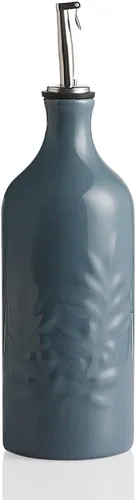 Vista 13 de Sweejar Botella dispensadora de aceite de oliva de cerámica de 20 onzas de alivio opaco que protege para reducir la oxidación, adecuada para Beige
