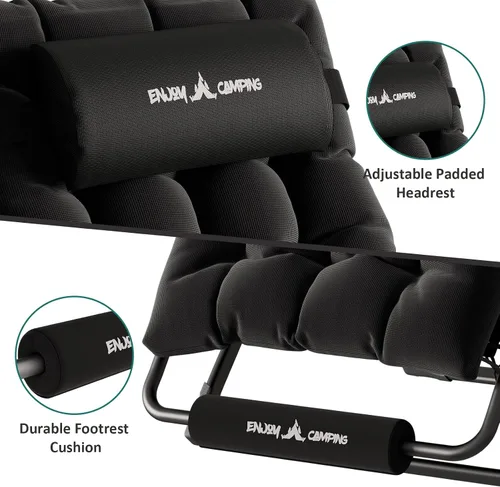 Vista 4 de UDPATIO Silla reclinable de gran tamaño para patio con cojín extraíble Negro Z-xl