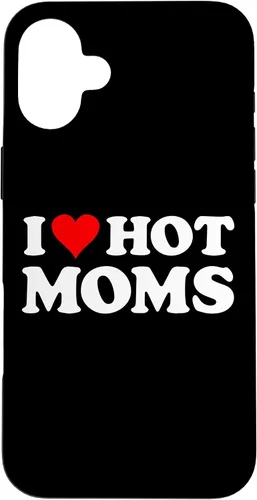 Vista 22 de Funda con texto en inglés "I Love Hot Moms Red Heart para iPhone 16