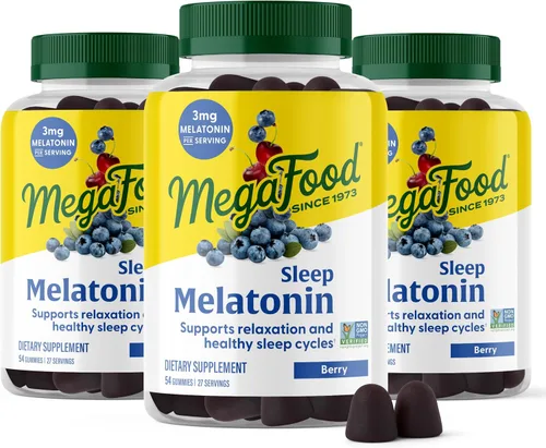 Vista 10 de MegaFood Gomitas de melatonina – Melatonina 3 mg por porción para ayudar a relajarse y conciliar el sueño – Gomitas para dormir para adultos – Sabor