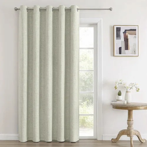 Vista 28 de Joydeco Cortinas negras 100% opacas para dormitorio, oscurecimiento de habitación, aislamiento térmico, cortinas cortas texturizadas con ojales