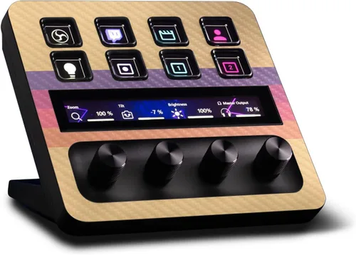 Vista 12 de MightySkins - Piel de fibra de carbono compatible con Elgato Stream Deck + Marble Magma Acabado de fibra de carbono texturizado protector