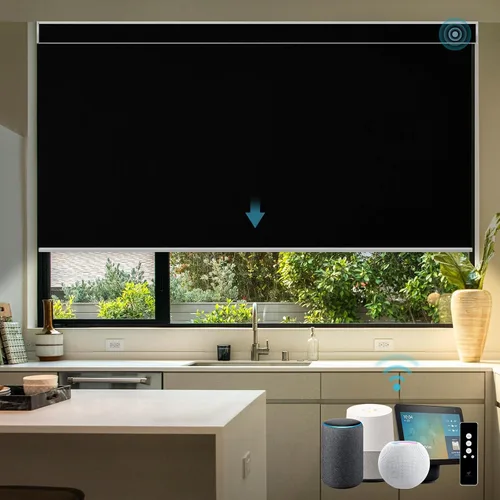 Vista 37 de SmartWings Persianas motorizadas con control remoto para ventanas, persianas enrollables Matter 100% opacas, automáticas, eléctricas inteligentes