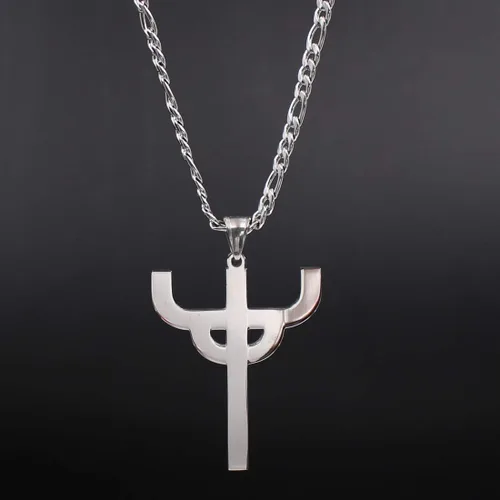 Vista 6 de UK GNAYY69 Cool Jewelry Gótico Punk Judas Sacerdote Collar de acero inoxidable Hot Men Favorite Colgante Merch Logo Símbolo Charm Amuleto