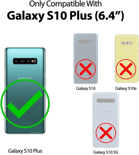 Vista 2 de GOOSPERY Tope Magnético Compatible con Galaxy S10 Plus, Funda Cartera con Portarjetas Imán de Cierre Automático Fácil Protectora de Doble Capa Blanco