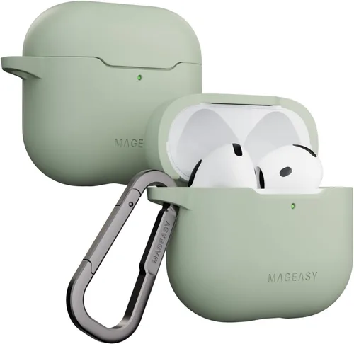 Vista 16 de MAGEASY Funda diseñada para estuche de AirPods Pro 2 - Funda protectora a prueba de golpes para AirPods Pro y Pro 2, resistente a las manchas, suave
