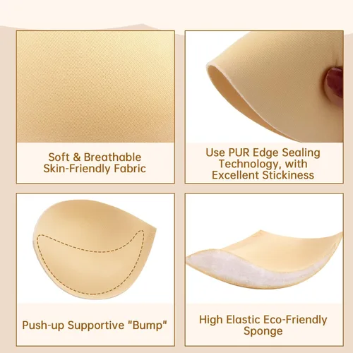 Vista 6 de Almohadillas de brasier para mujer, inserciones push-up KSang coser en los potenciadores de pecho añade 1-2 tamaños de taza al instante AB, C Cup